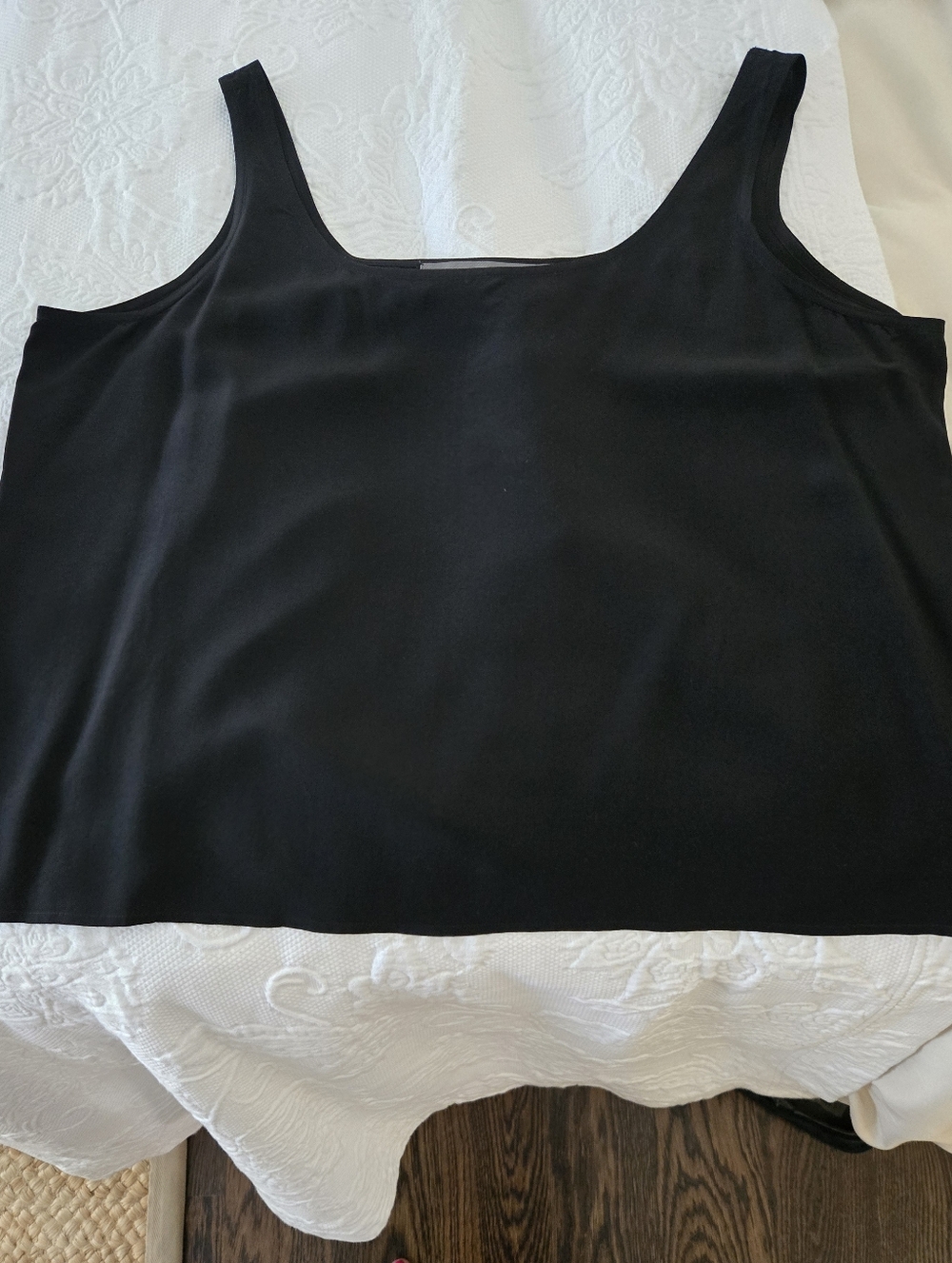 Linda Allard For Ellen Tracy Tank Top, Silk, Black, Size 16